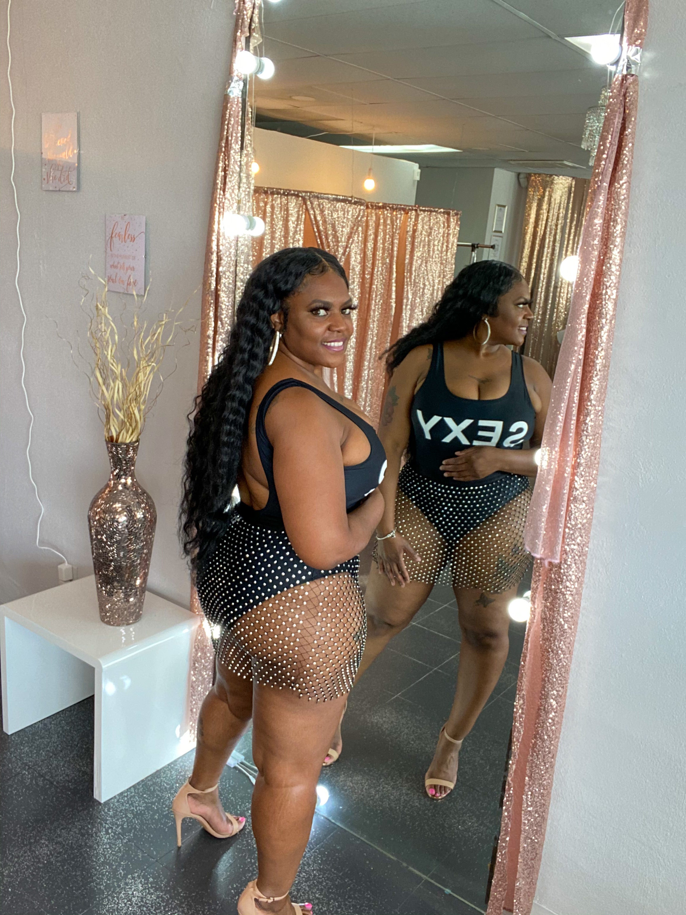 Just Netted Rhinestone Skirt